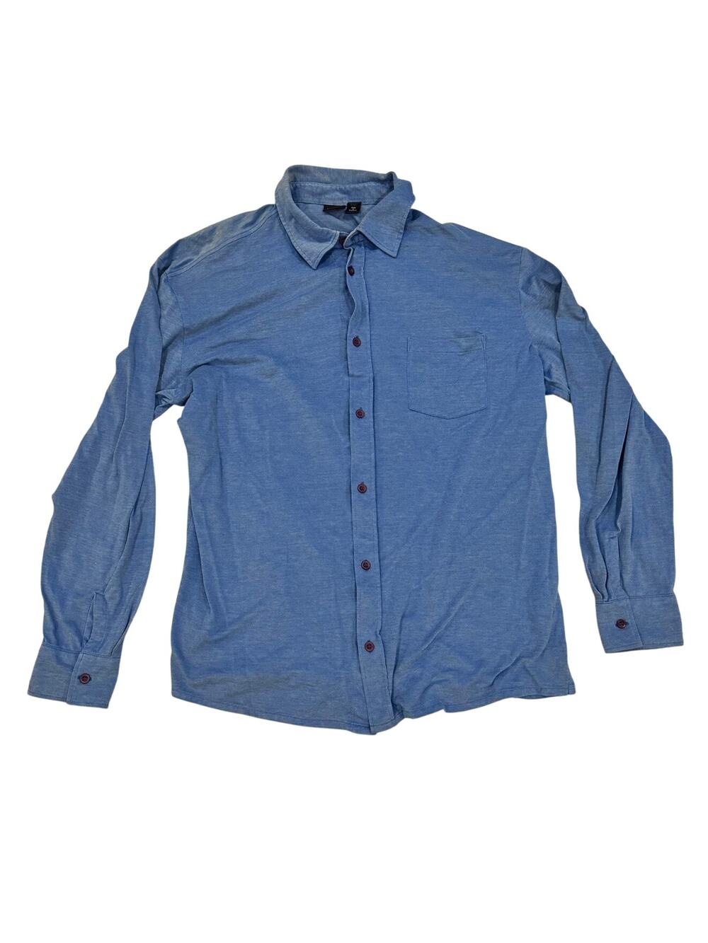 BOSS Hugo Boss Palermo Cotton Jersey Button Shirt Blue M Smart Casual